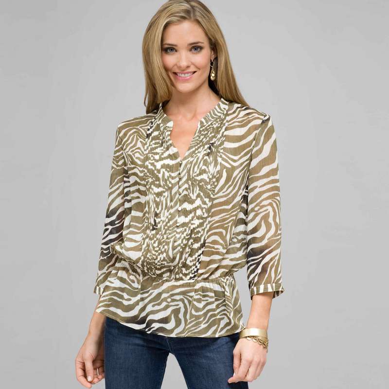 Animal Print Blouse, Multi, large image number 0